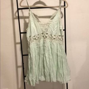Free People Slip Dress With Lace Trim